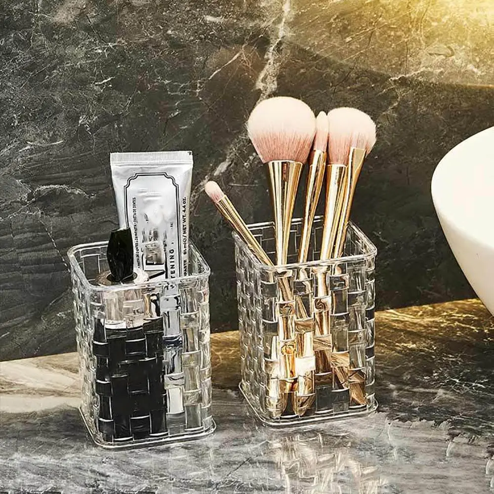 

Acrylic Pen Holders Transparent Waterproof Cosmetics Storage Box Vine woven pattern Large Capacity Organizer Box Pen