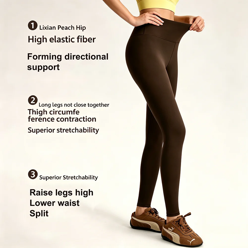 High Waist Yoga Leggings Women's Slim Tights Fitness Leggings Cropped Pants Elastic Push Up Butt Knit Fashion Gym Workout Pants