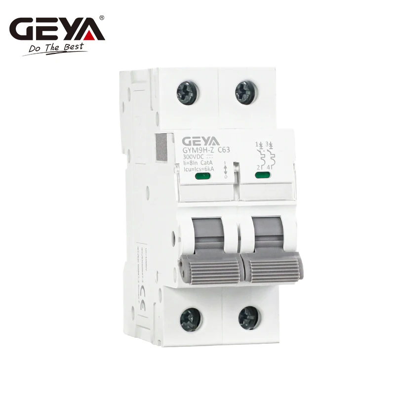 GEYA GYM9H-Z Non-polar DC MCB 12V 24V 48V 60V 110V~600V Solar Circuit Breaker Battery Protect Positive Negative Short Circuit