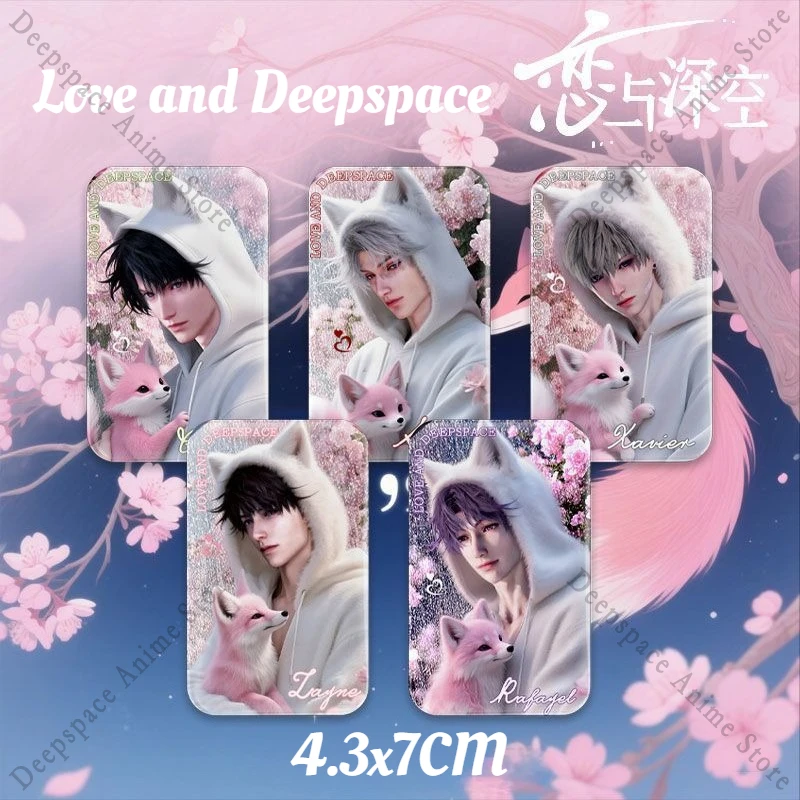 

Game Love and Deepspace Sylus Caleb Xavier Zayne Rafayel Cute Anime Fox+Ski Rectangular Badge Brooch Backpack Decor Fans Gifts