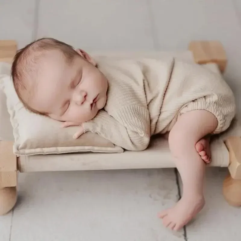 Detachable Wooden Baby Doll Beds Small Bed Studio Photography Props Set Newborn Infant Photo Poses Styling Shooting Props Kit