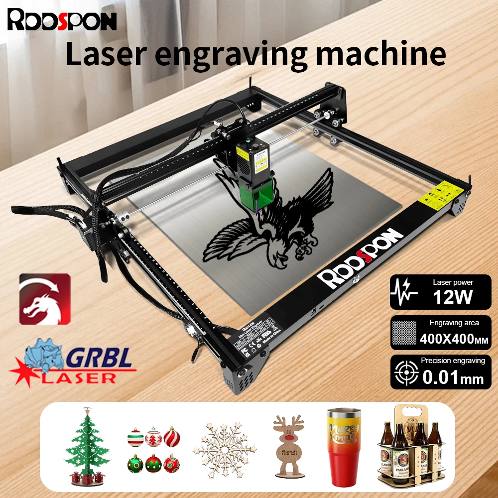 CNC الليزر حفارة 2.5 واط/7 واط/12 واط/22 واط الليزر حفارة الخشب رسمت الاكريليك الزجاج الجلود لتقوم بها بنفسك آلات الحفر بالليزر 110/220 فولت