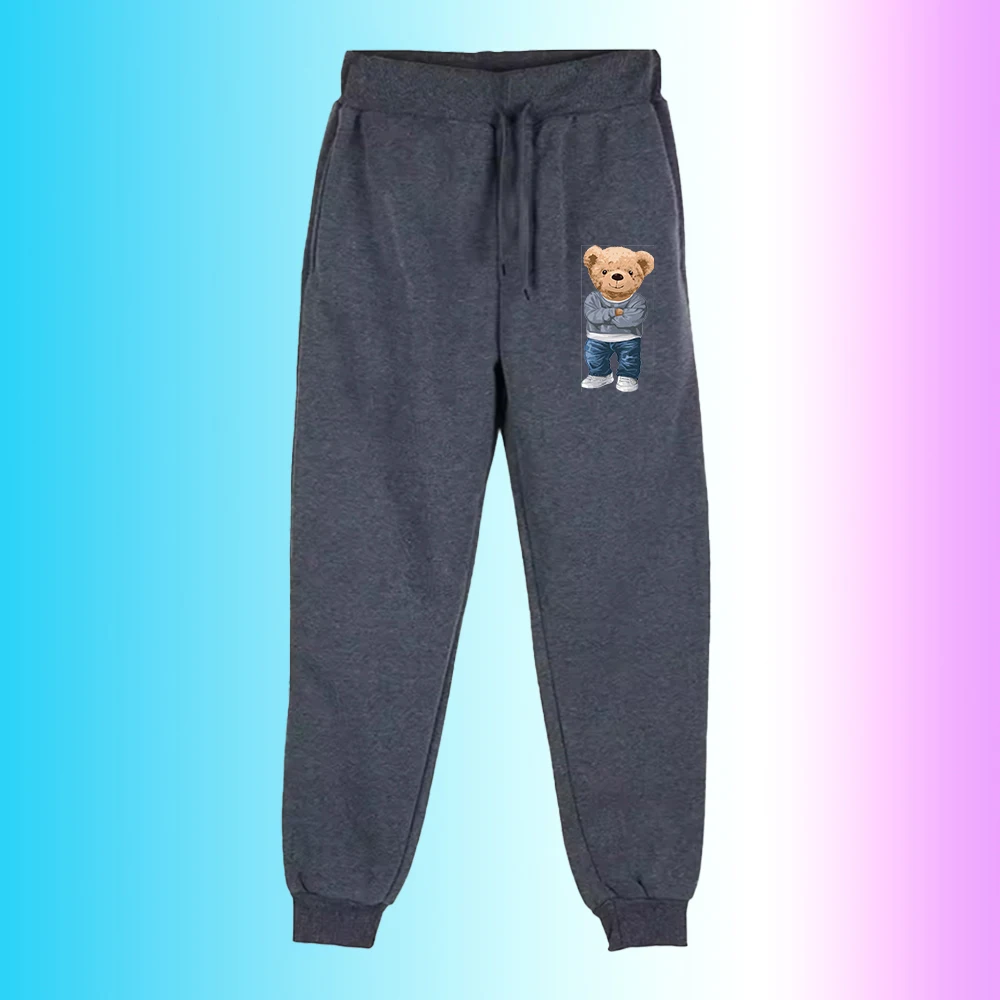 Printed men's sport pants, spring and autumn sport pants, loose fitness clothing, solid color outfit, street pants