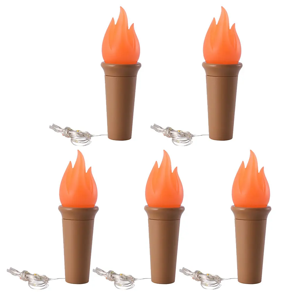 

5Pcs Waterproof Cork LED Light Strings Dazzling Flame Design Safe for Pets Decorative Lamp Strings for Home Garden Wedding