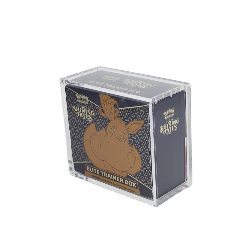 Scatola per allenatore Elite da 4mm in acrilico trasparente ETB Generations Edition vetrina protettiva per giochi di carte con coperchio per porta