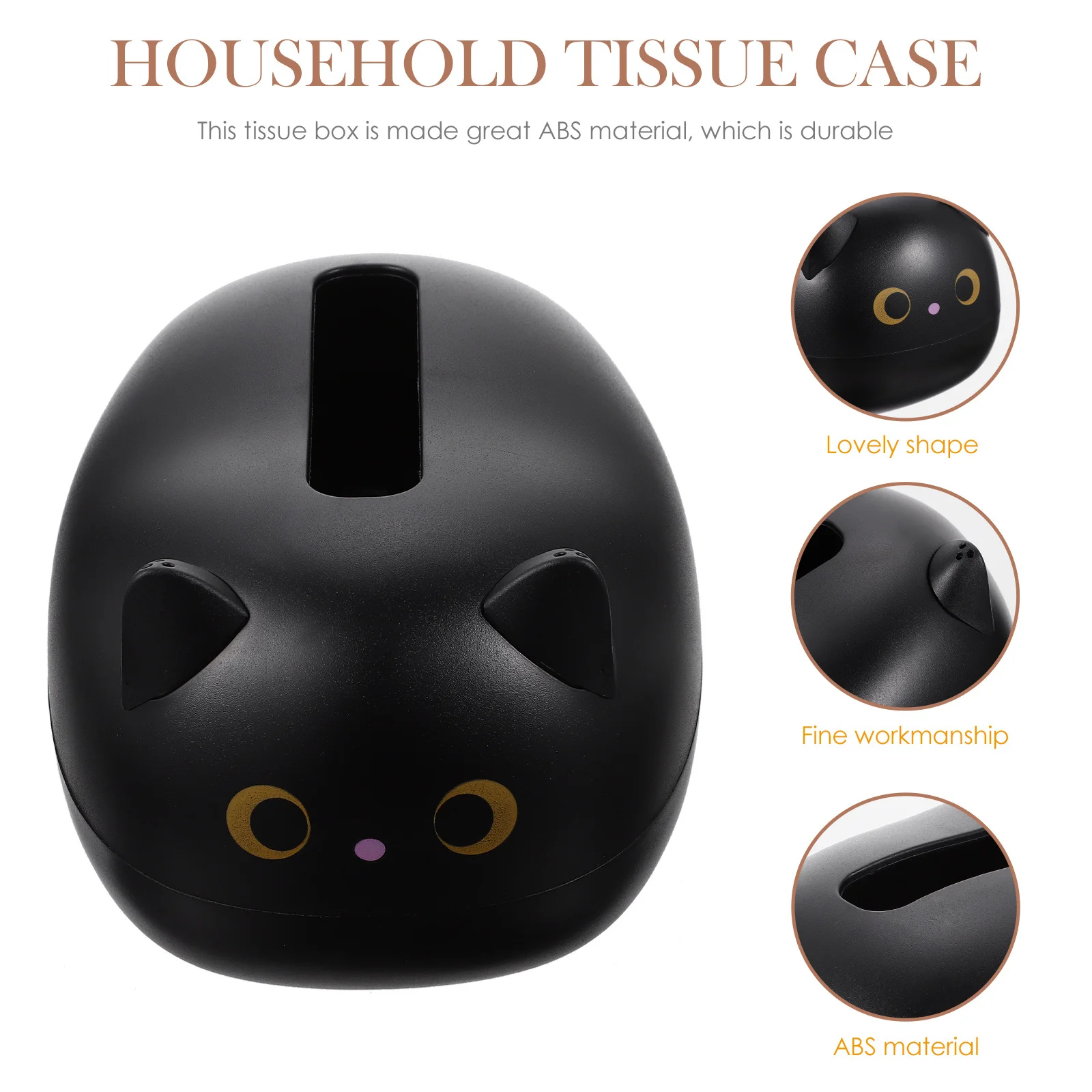 

Cute Cat Tissue Box Holder Decorative Napkin Storage Case Wear-Resistant Household Tissue Organizer Adorable Paper Towel