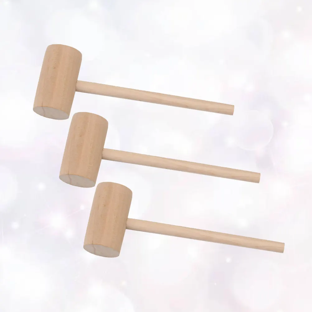 3Pcs Wood Mini Hammer for Seafood Shelling Lobster Crab Cracking Premium Hardwood Mallet Home Restaurant Use Compact Design