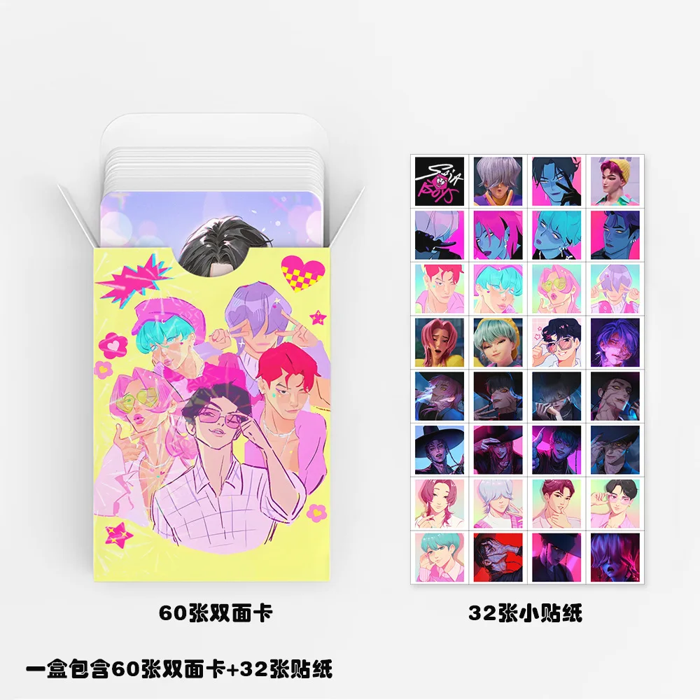 

KPop Demon Hunters 2025 New 92pcs card Group collectible photo card fashion mini sticker LOMO card Children's toys birthday gift
