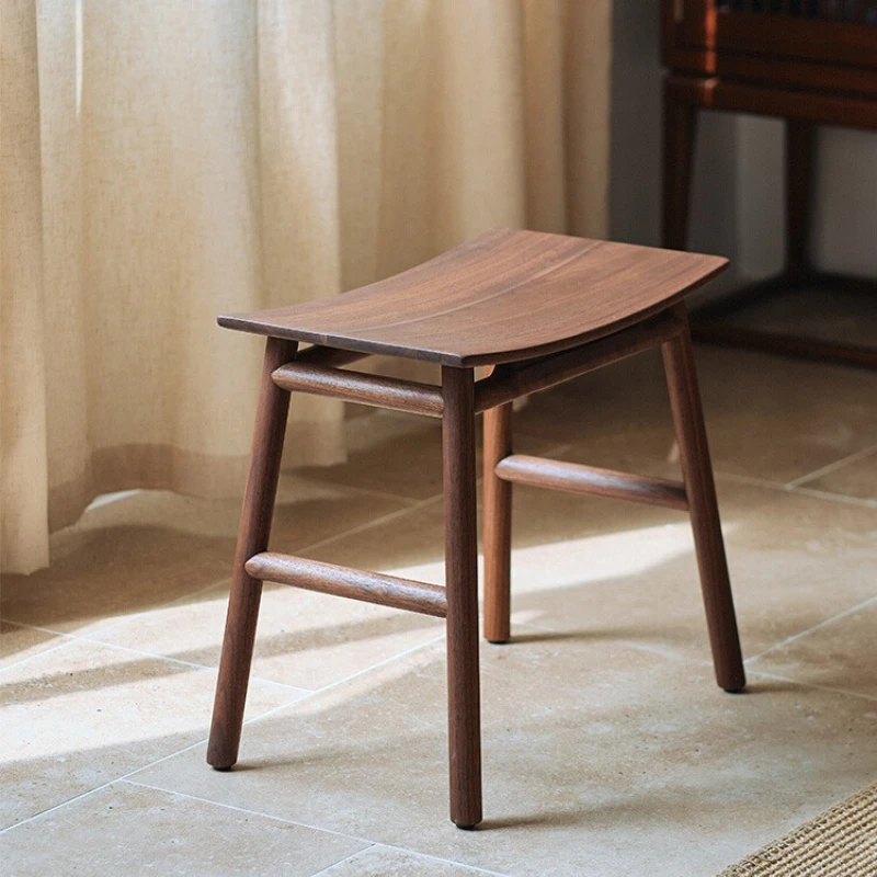 New Chinese Style Dining Stools Black Walnut Stool Comfortable To Sit for A Long Time Changing Shoes Ottomans Home Furniture