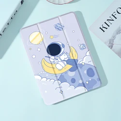 Cute astronaut Case Compatible With iPad iPad 9.7-Inch (6th/5th Generation, 2018/2017)Mini4/5 ,Air4/5 10.9in,With Pen Holder
