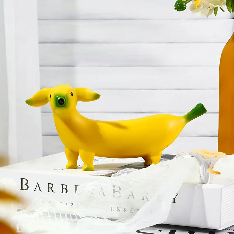 

Originality Figurine Banana Dog Resin Ornaments Modern Home Decoration Cute and Interesting Desktop Bedroom Living Room Statue