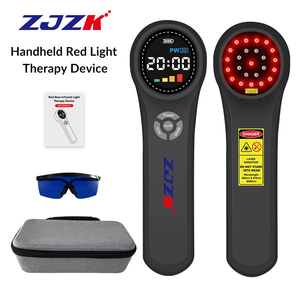 ZJZK 1760 mw Koudlicht Lasertherapie Pijn 660nmx16diodes Kliniek Chiropractie 810nmx4diodes + 980nmx4diodes Dysmenorroe Verstuiking