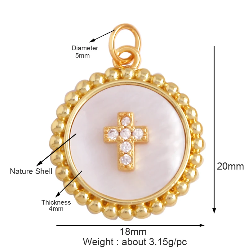 Religious Style Holy Virgin Mary Jesus Geometry Charm Pendant,18K Gold Inlaid  Zirconia Jewelry Necklace Accessories Supply K37