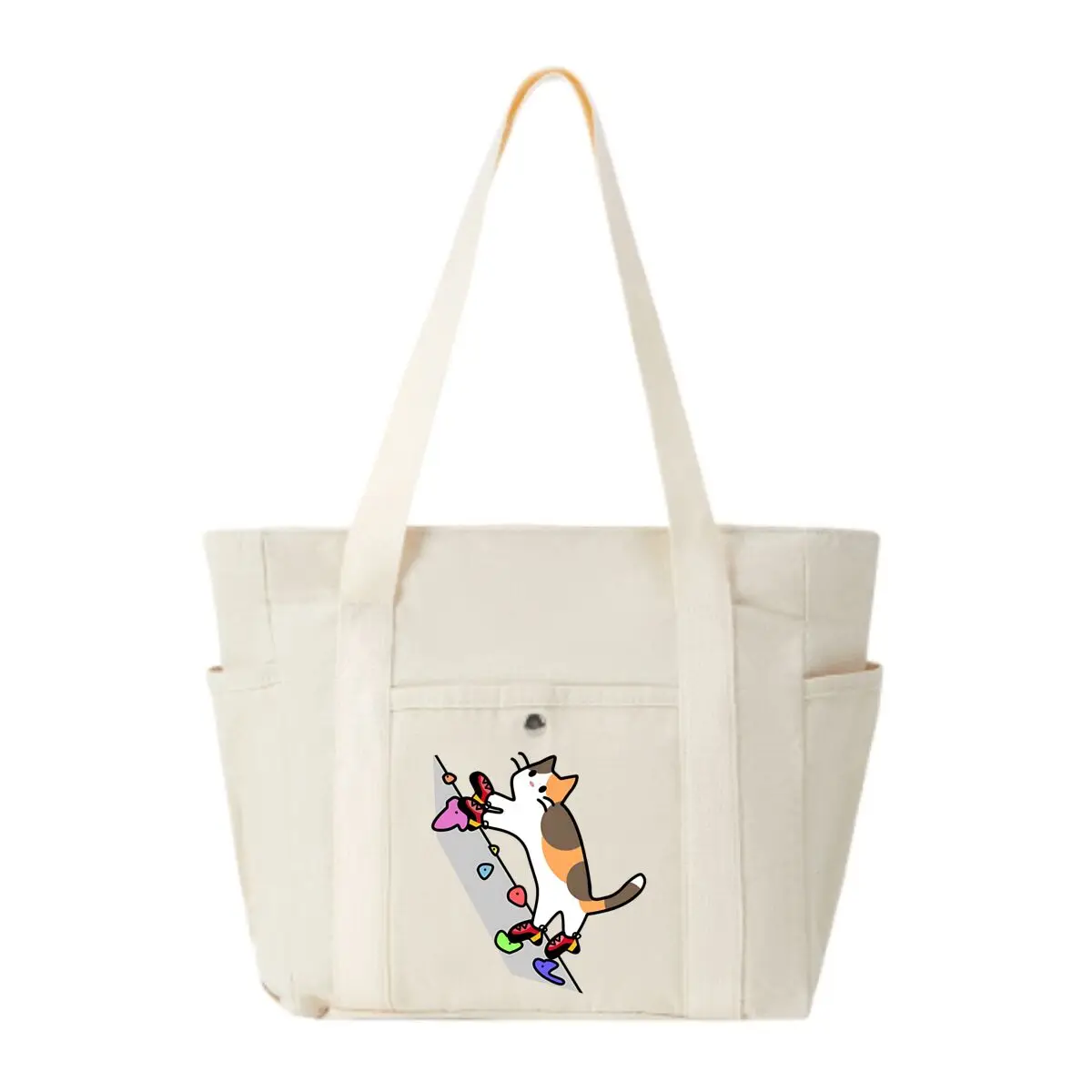

Skate Cat Sparks Sport Fun Large Capacity Canvas Tote with Multiple Pockets-Perfect for School/work Commute