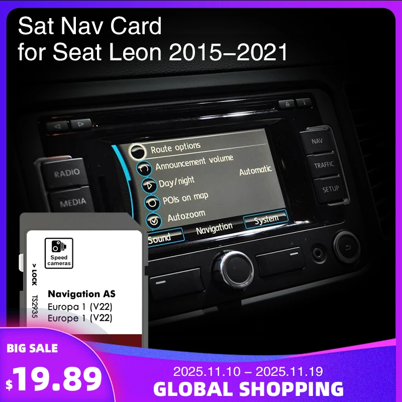

for Seat Leon Navi System 2015-2021 Navigation SD Map EUROPE Germany 32GB Memory Card