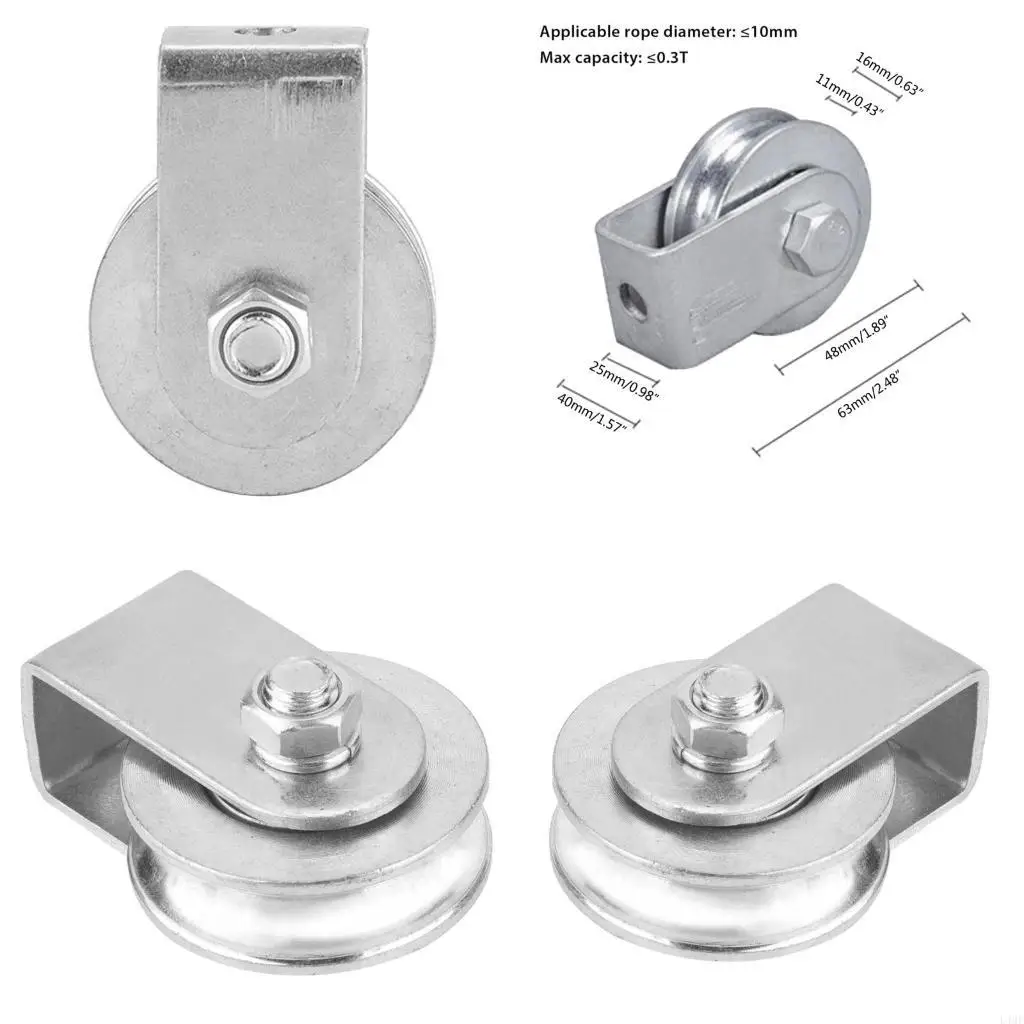 

Pulley Block Load 0.3Tons Single Pulley Block Heavy Duty Rotating Pulley Roller L4MF