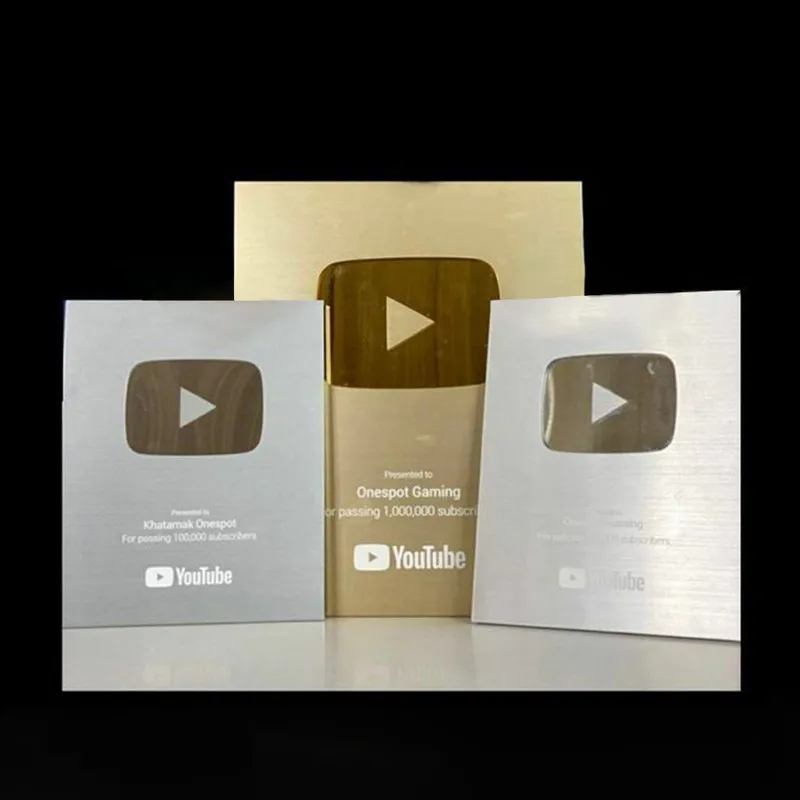 Play Button Award, Aluminum YouTube Shields, YouTube Trophy Awards and Plates Wholesale