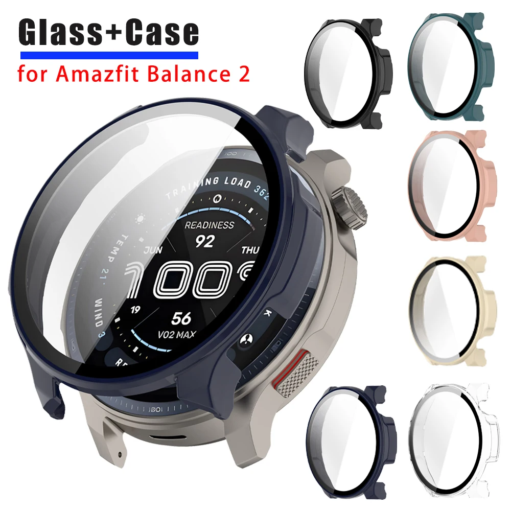 Smartwatch-Hülle für Amazfit Balance 2 – Shell & Film integrierter, langlebiger und stilvoller Schutz, Glas + Hülle für Amazfit Balance 2