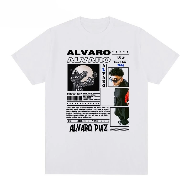 ألفارو دياز الهيب هوب الشارع الشهير العلامة التجارية الهيب هوب الراب رسالة المشارك قصيرة الأكمام تي شيرت ألبوم الرجال والنساء الأوروبية الأمريكية #2