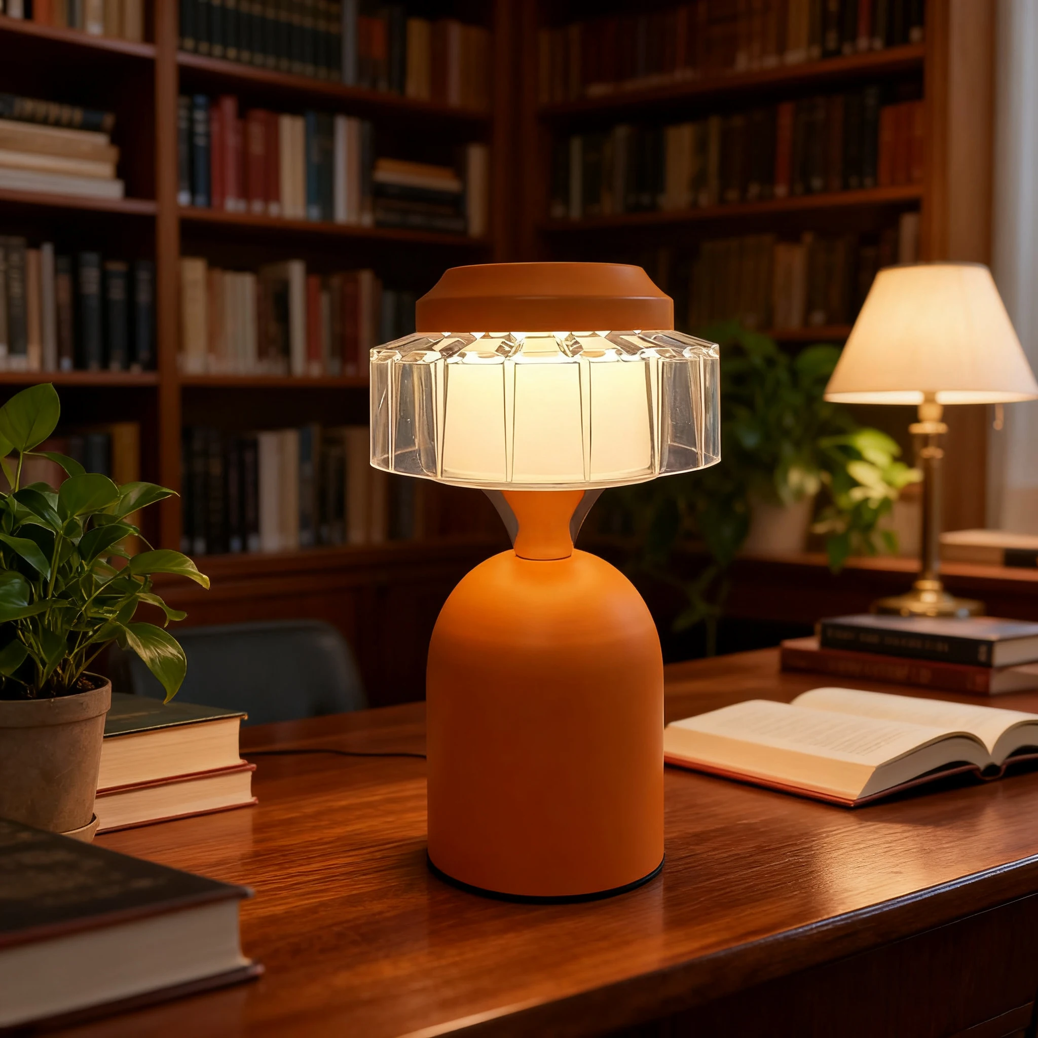 تصميم برتقالي خفيف ليلي يعمل باللمس مع ثلاثة أوضاع إضاءة قابلة لإعادة الشحن عبر USB