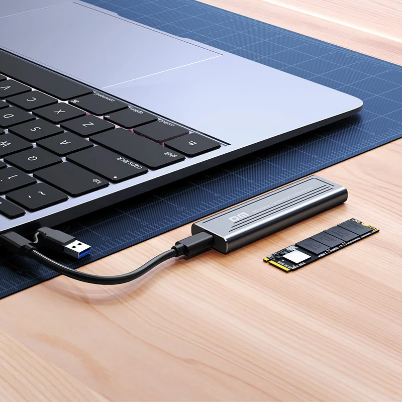 Custodia SSD doppio protocollo DM HD1600 M.2 NVMe/SATA - Custodia USB 3.2 Gen2 Type-C 10 Gbps senza attrezzi