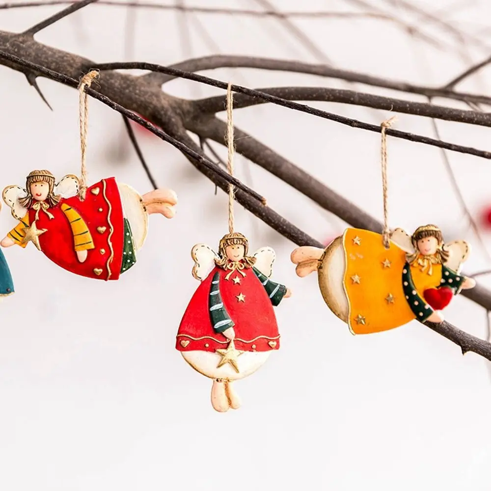 

Angel Girl Xmas Angel Girl Pendant Santa Claus DIY Christmas Santa Ornaments Iron Craft Hand-painted Christmas Tree Accessories