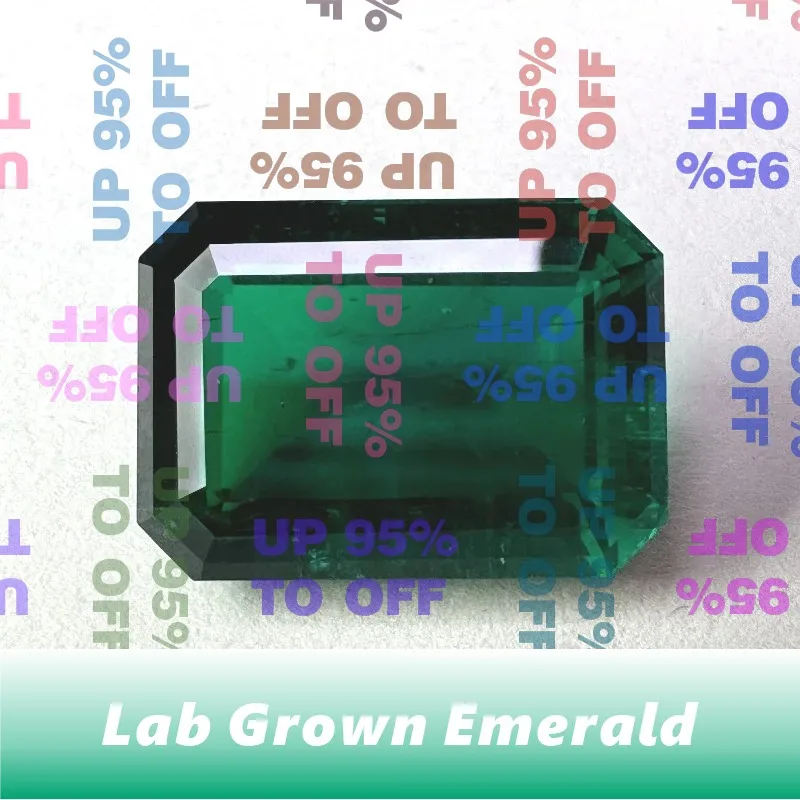 

tabLab Grown Zambian Emeralds Hydrothermal Hand Cutting Emerald Cut with Cracks Inclusions Inside Selectable AGL Certificate