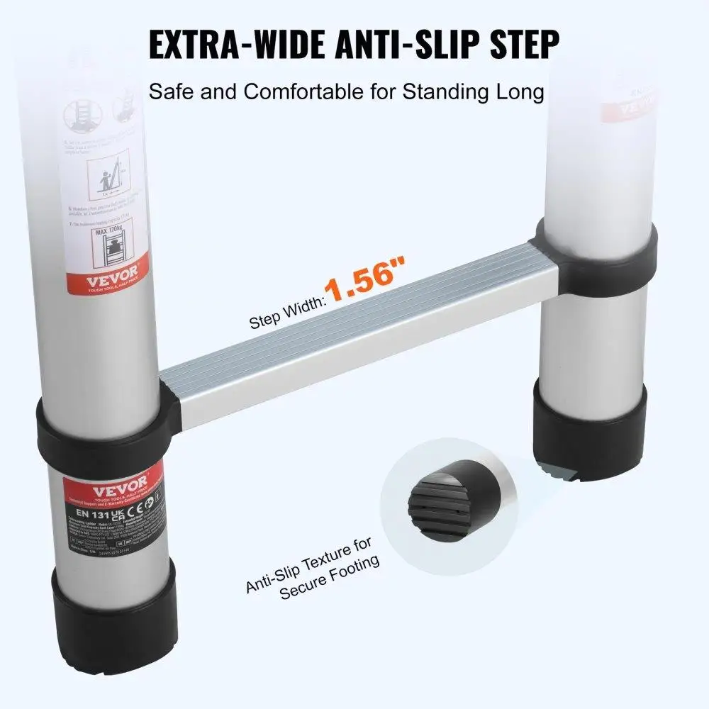 Телескопическая удлинительная лестница, 20 футов, емкость 375 фунтов, портативная алюминиевая складная лестница для домашнего использования на открытом воздухе