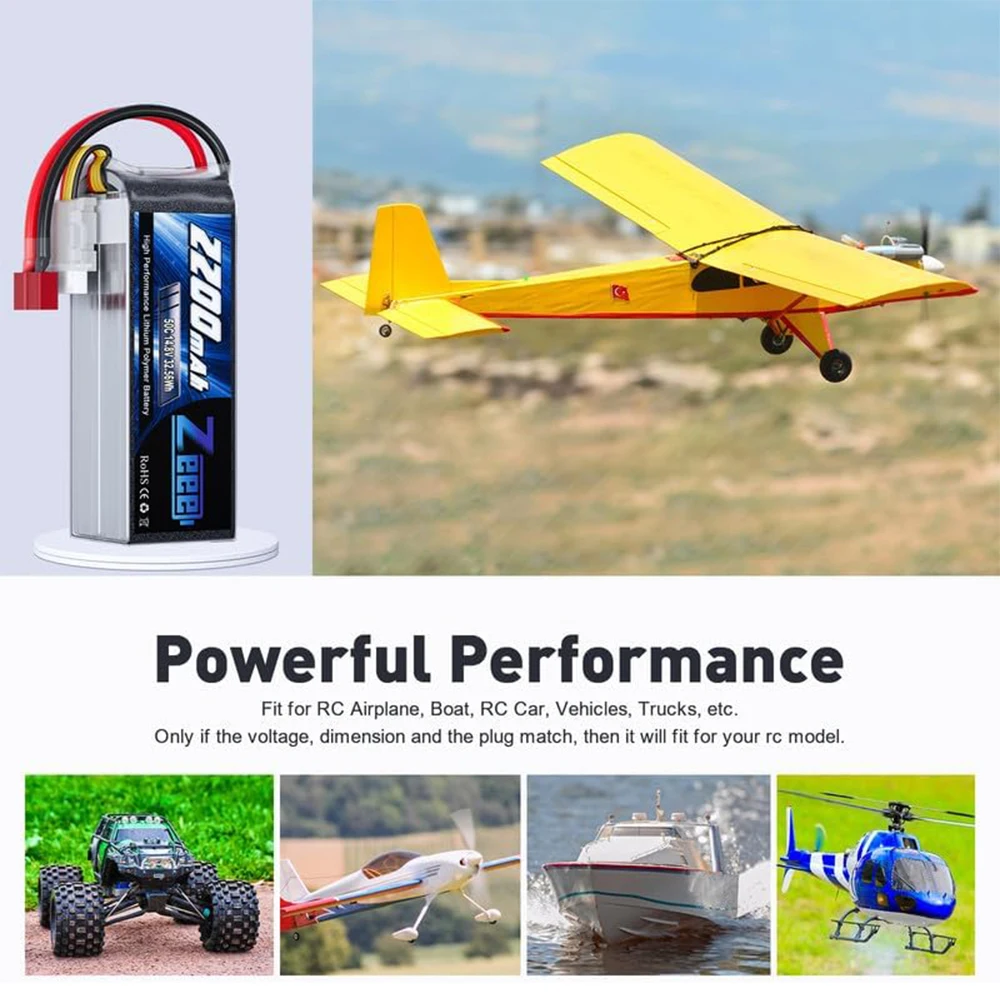 2pcs Zeee 4S LiPo FPV Drone Battery 14.8V 50C 2200mAh Softcase with T Plug For RC Car Truggy Boat Helicopter Airplane RC Parts