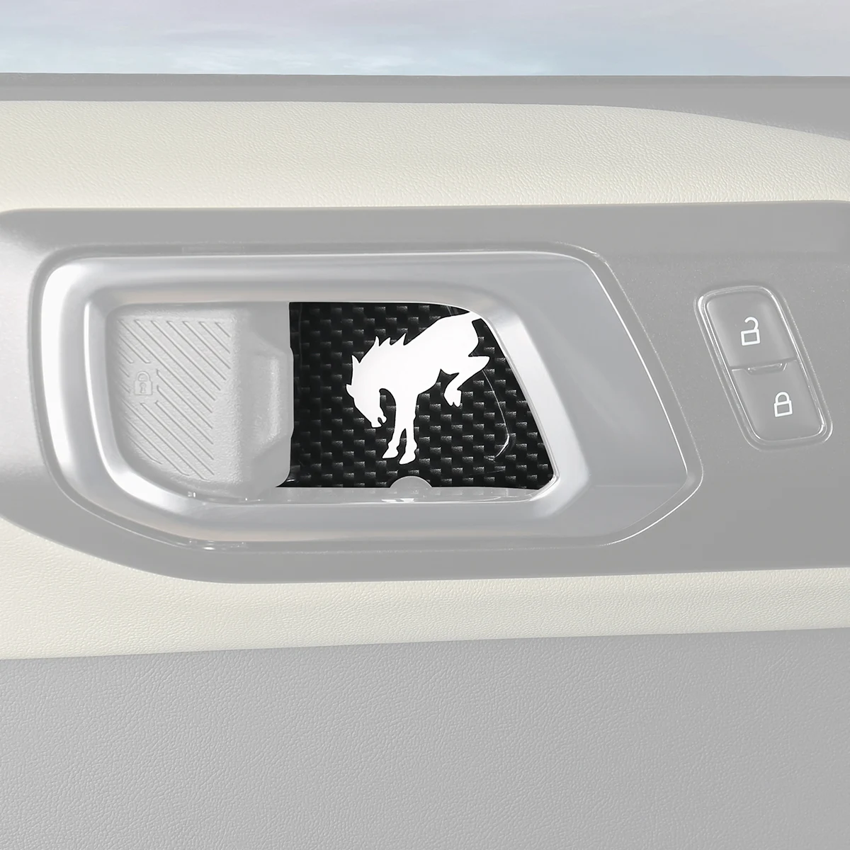 Suitable for Ford Bronco special drop glue carbon fiber pattern car interior door bowl handle decoration protection sticker modi