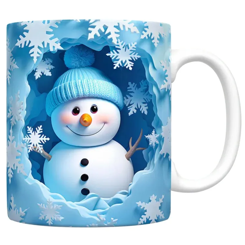 

Snowman Christmas Mugs, 350ml(11 Oz) Ceramic Winter Holiday Coffee Mugs, Merry Christmas Mug for Adults