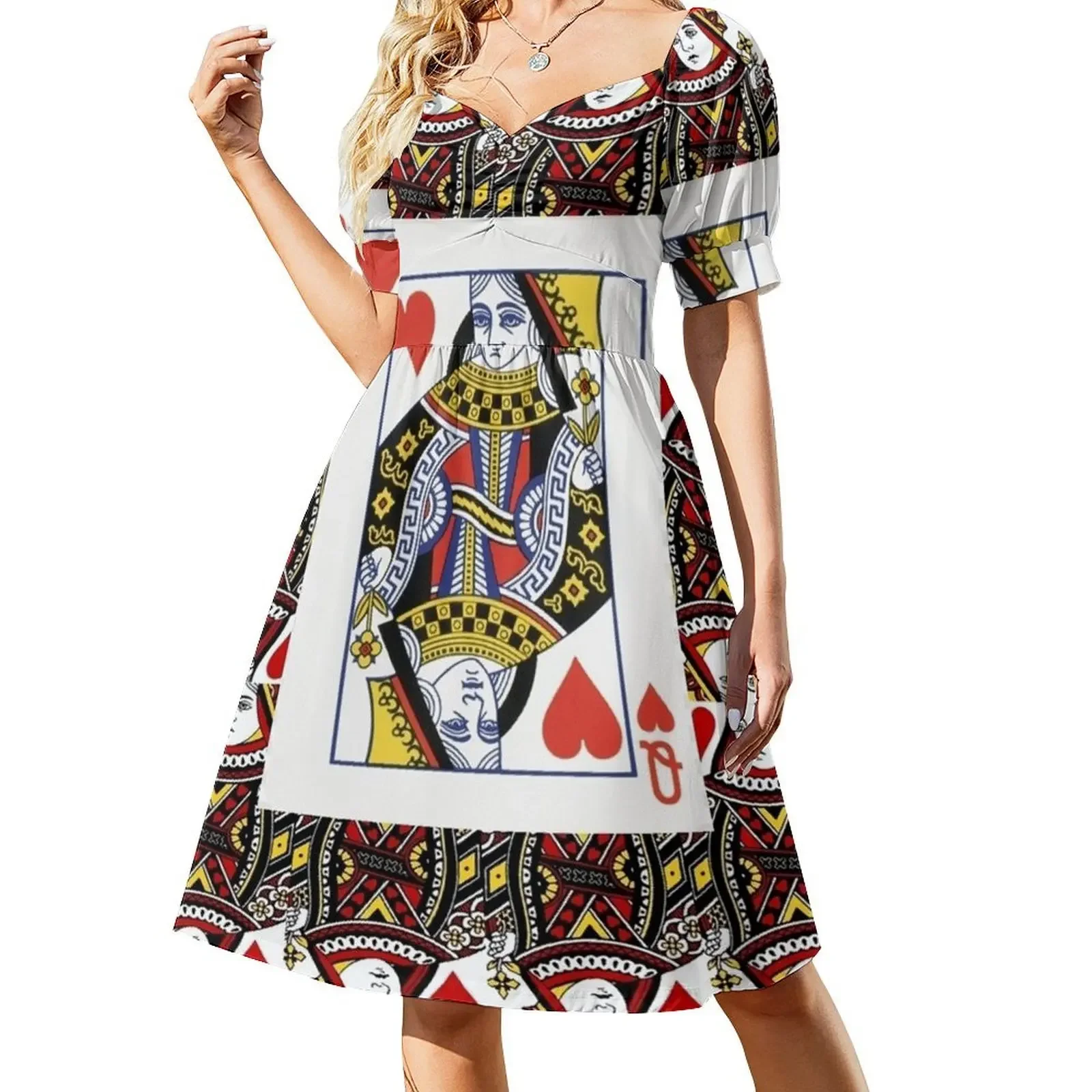 

CASINO NIGHTS RED QUEEN OF HEARTS Sleeveless Dress long sleeve dresses Beachwear Casual dresses Summer women's clothing