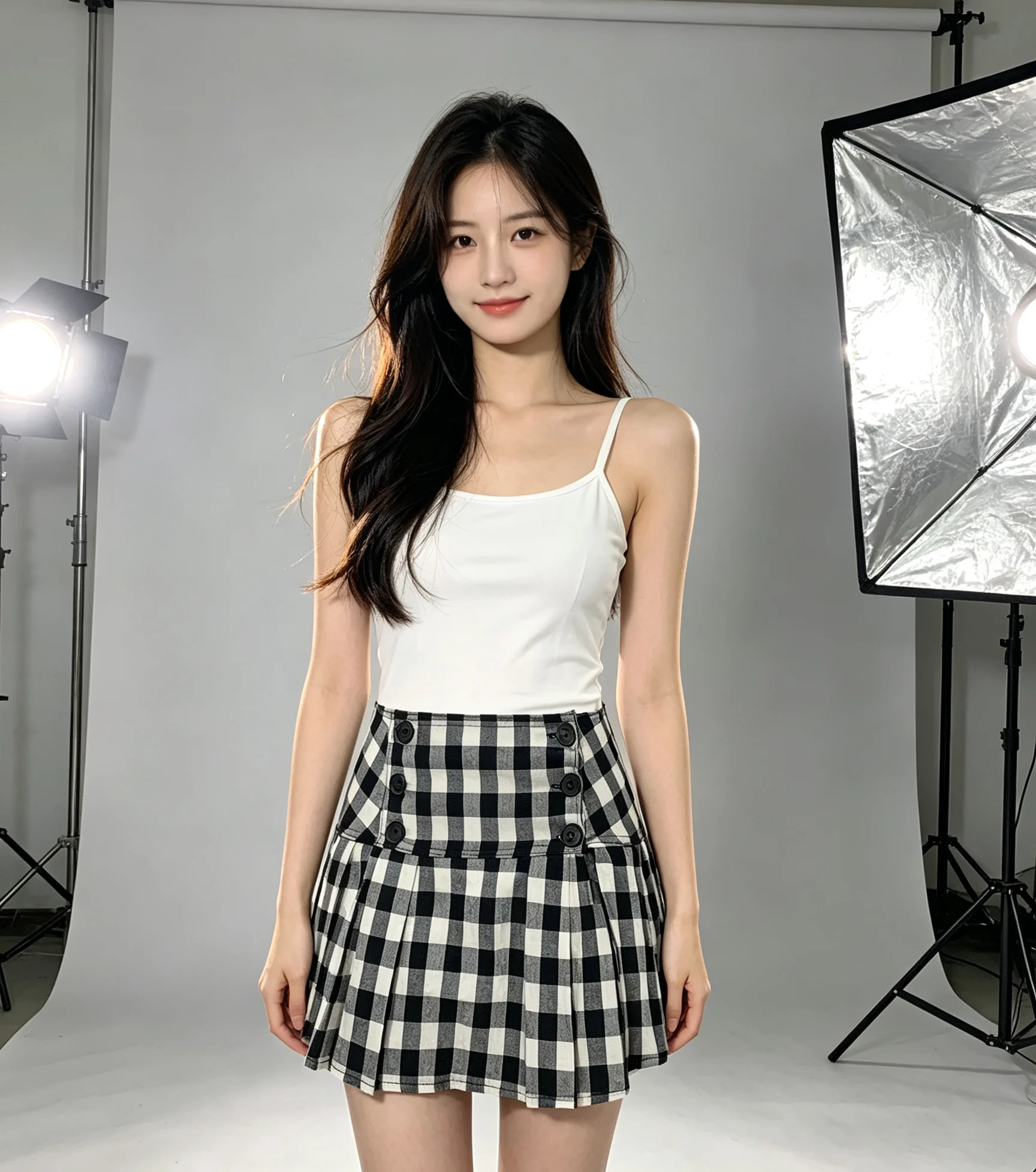 Subculture Millennium Style Striped Print Design Double-Breasted Spice Girl Wear Skirt