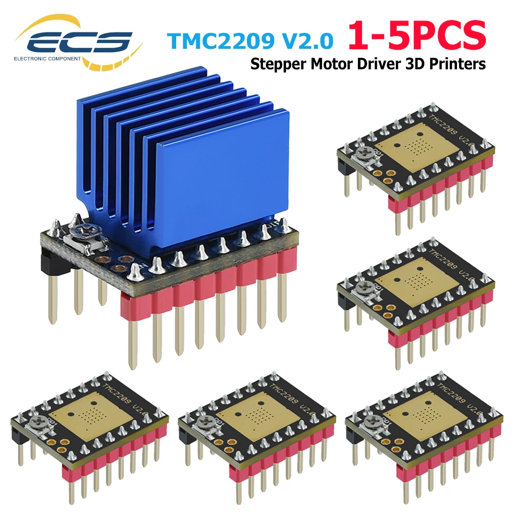 TMC2209 V2.0 Stepper Motor Driver UART Ultra Silent Stepsticks with Heatsink Up To 256 Subdivision for 3D Printer Control Board