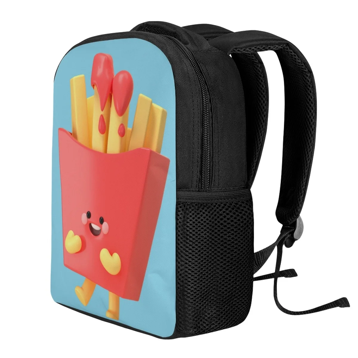 Moda criativa batatas fritas impressão saco de escola para crianças 3 a 4 anos meninos meninas bookbag crianças jardim de infância pré-escolar mochila presente