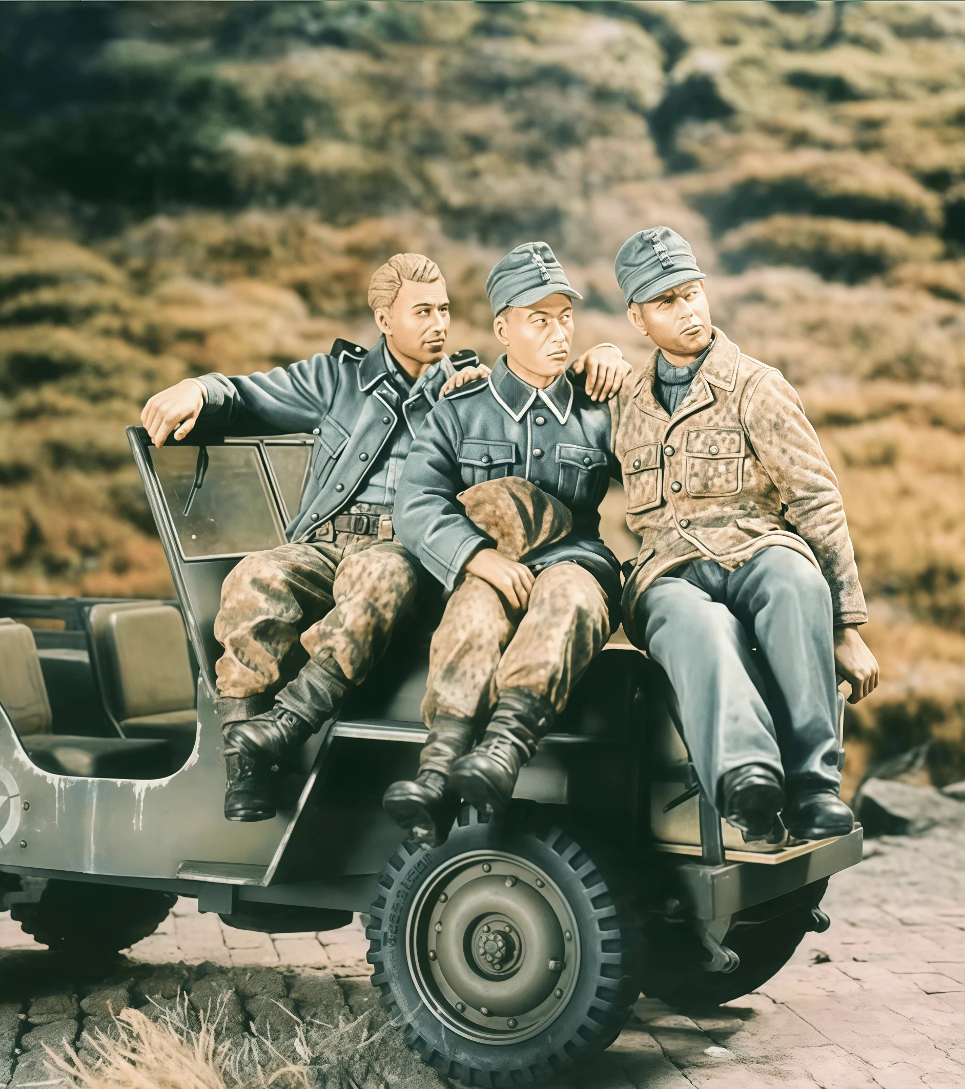 

1: 35 Casting Resin Model Assembly Kit, GK, Soldiers Resting, Unpainted