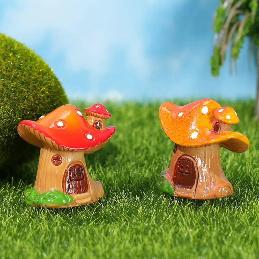 Micro Landscape Ornaments Resin Mushroom House Fairy Garden Miniature Succulents Bonsai Moss Plant Pots Fish Tank Decor 98