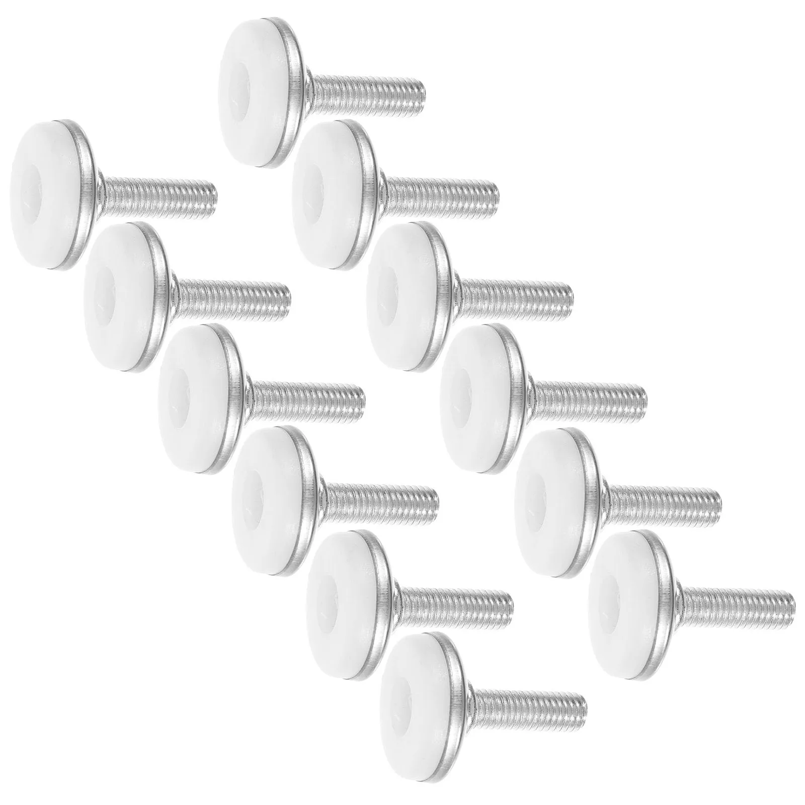 

12 pcs Feet M8X25Mm For Table Nut Leg Furniture Nut Leveler Cabinet Chair Furniture Leveler Legs Height Adjustment White