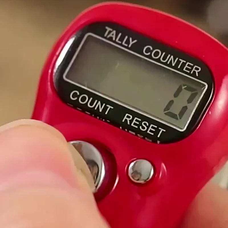 1pcs Finger Counter Ring 5 Digital LED Electronic Handheld Tally Counter Clicker Counter With Islamic Tasbih Bead