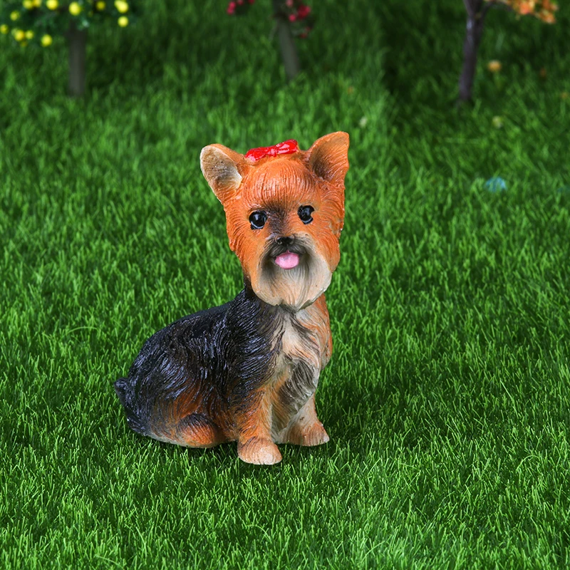 Mini Schnauzer Dog Miniature Fairy Figurines Landscape Bonsai Figurines Mini Garden Home Toy Gifts Fairy Garden Decorations