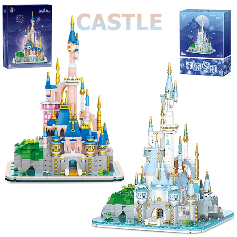 Cartoon Dream Fairy tale Princess Castle Architecture Building Blocks Street View Micro Model Bricks Toy For Girl Adult Gift