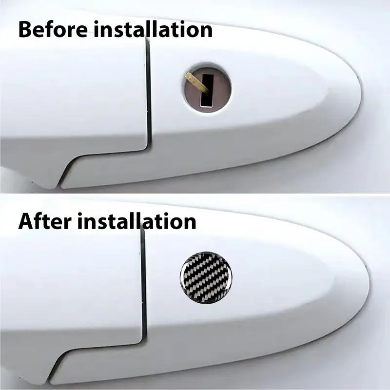 4Pcs Car Door Lock Stickers Car Door Lock Keyhole Protector Stickers Trim Car Door Lock Screw Protector Key Decor Automotive