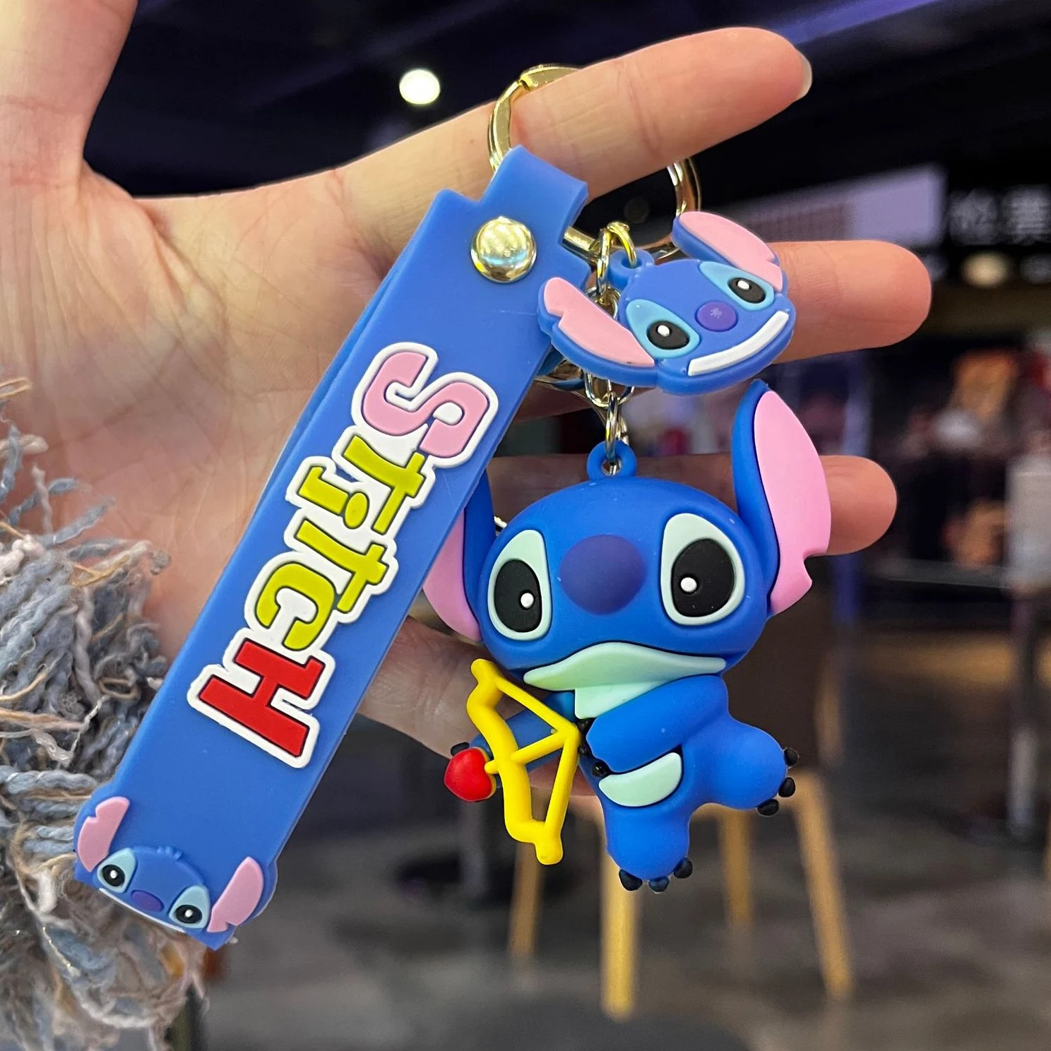 Cartoon Lilo Stitch Keychian for Children Backpack Bags Pendant Accessories Lilo Stitch Cosplay Hawaii Keychain Keyring Gifts