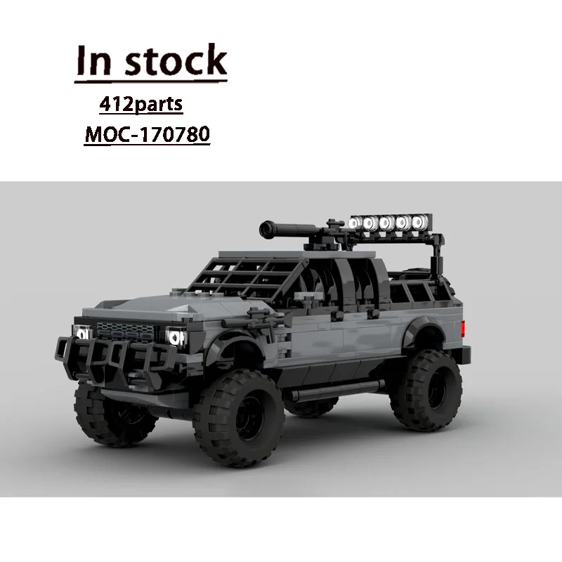 

MOC-170780 Маленький культовый спортивный автомобиль F-150, гоночный автомобиль, модель кирпича 412 деталейMOC, креативные детские строительные блоки для мальчиков, игрушки