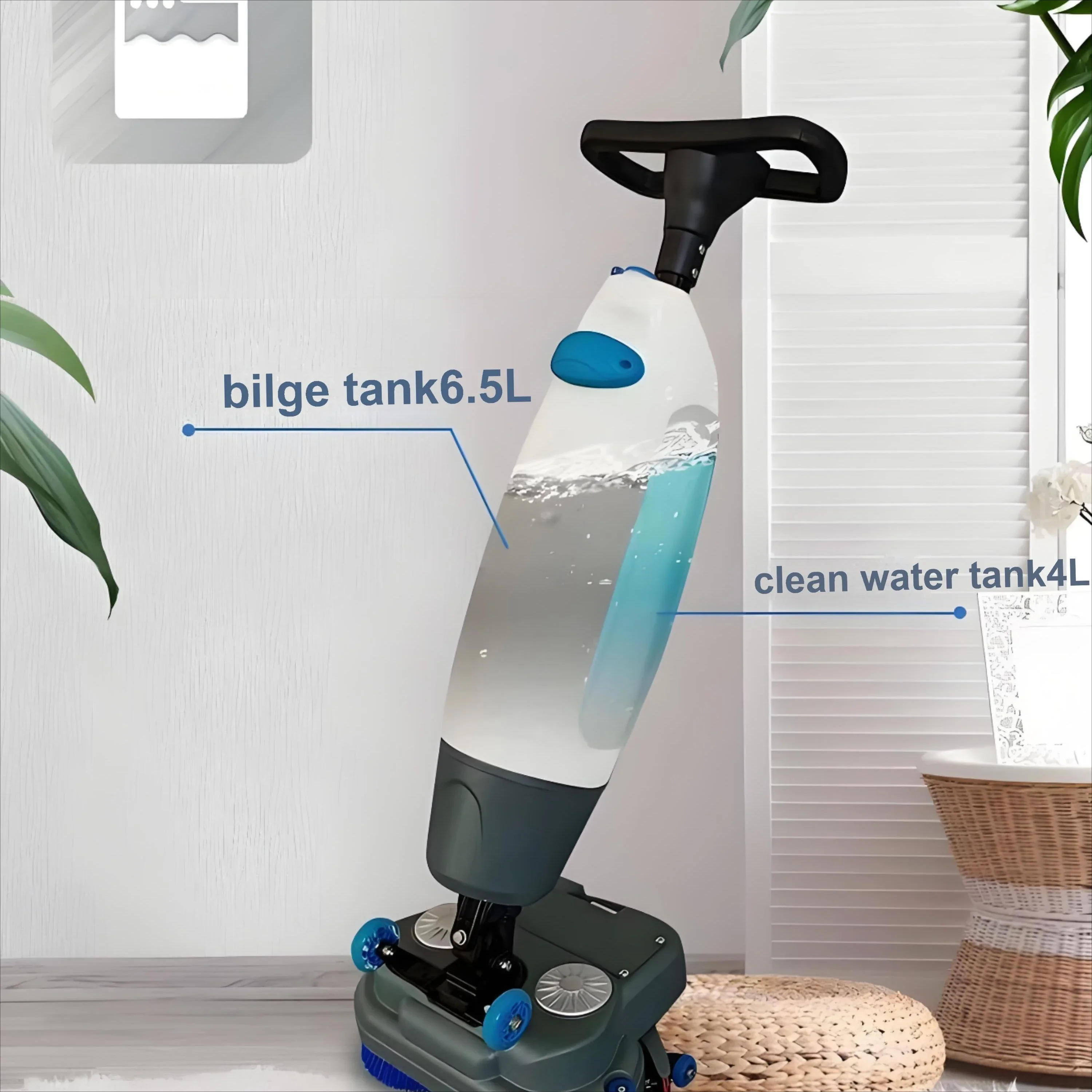 430 Upgraded Version Portable Stand-Up Mini Floor Scrubber Machine