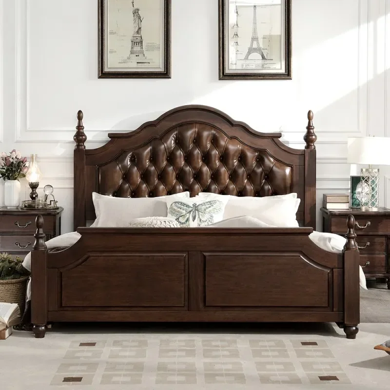 

Sleeping Wood Double Bed Modern European Style King Size Bedroom Frame Beds Luxury Salon Letto Matrimoniale Salon Furniture