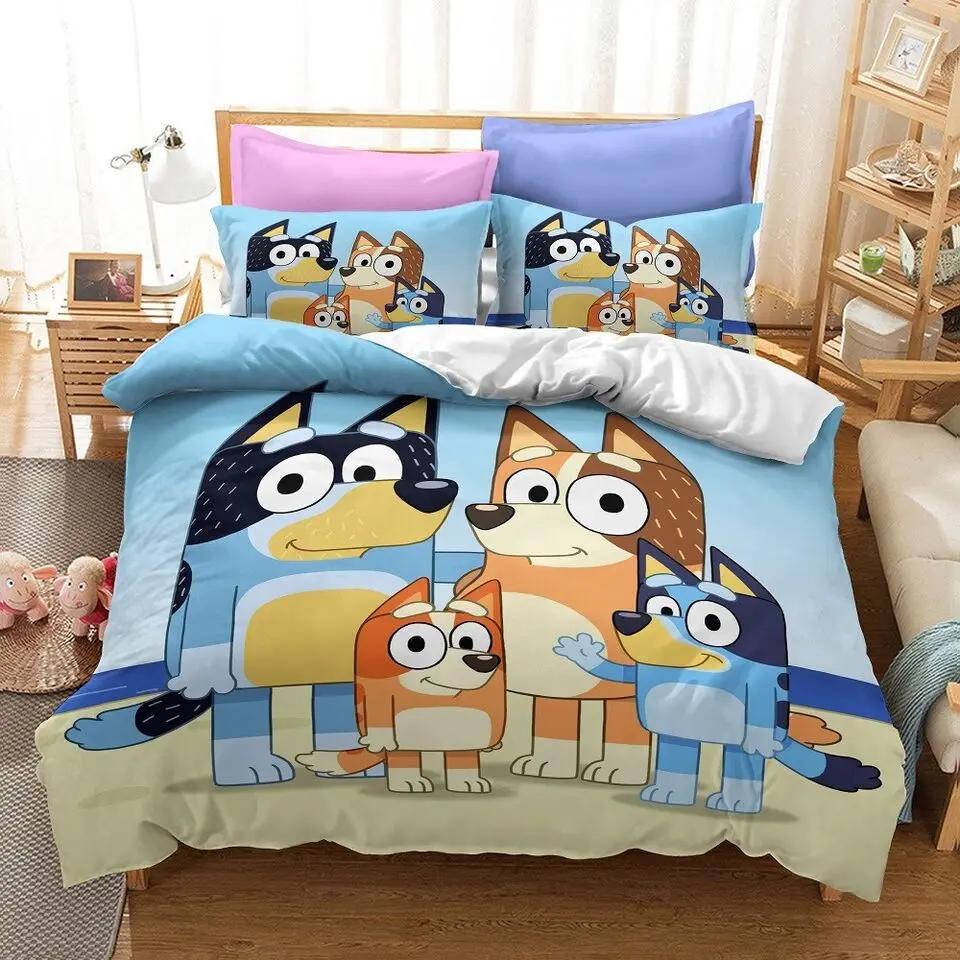 Animated Cartoon Bedding Set For Kids Bedroom 100% Polyester Various Sizes For Decoration Super Soft And Comfortable Quilt Cover