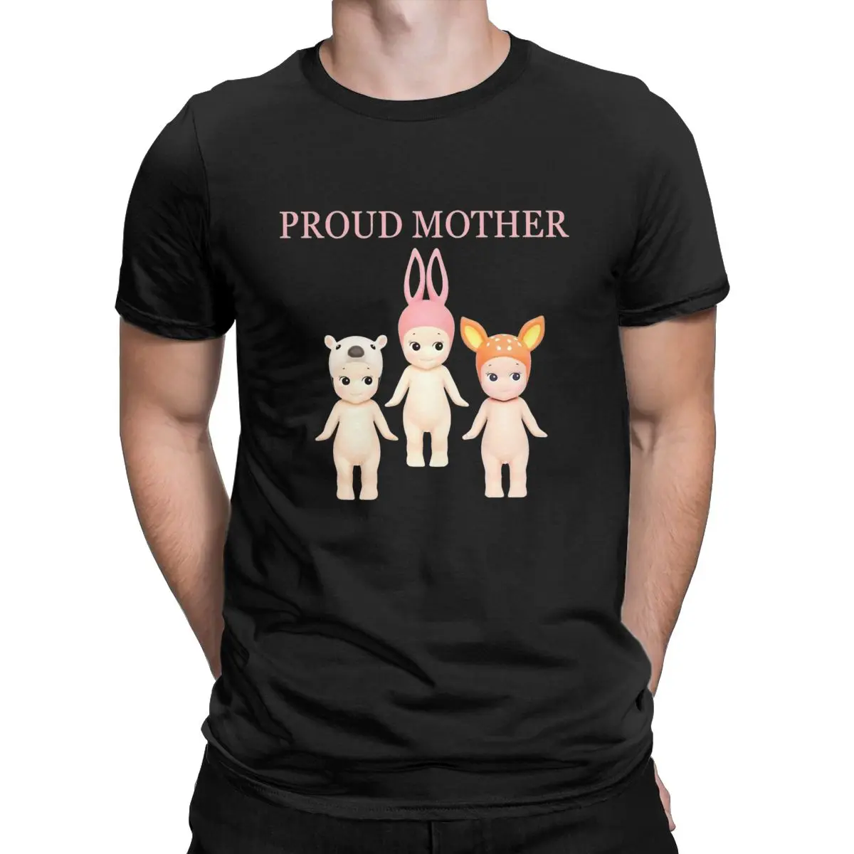 Men's T-Shirt Bunny Sonny Angels Proud Mother Awesome Pure Cotton Tees Short Sleeve Cute Cartoon Popular T Shirt Crewneck