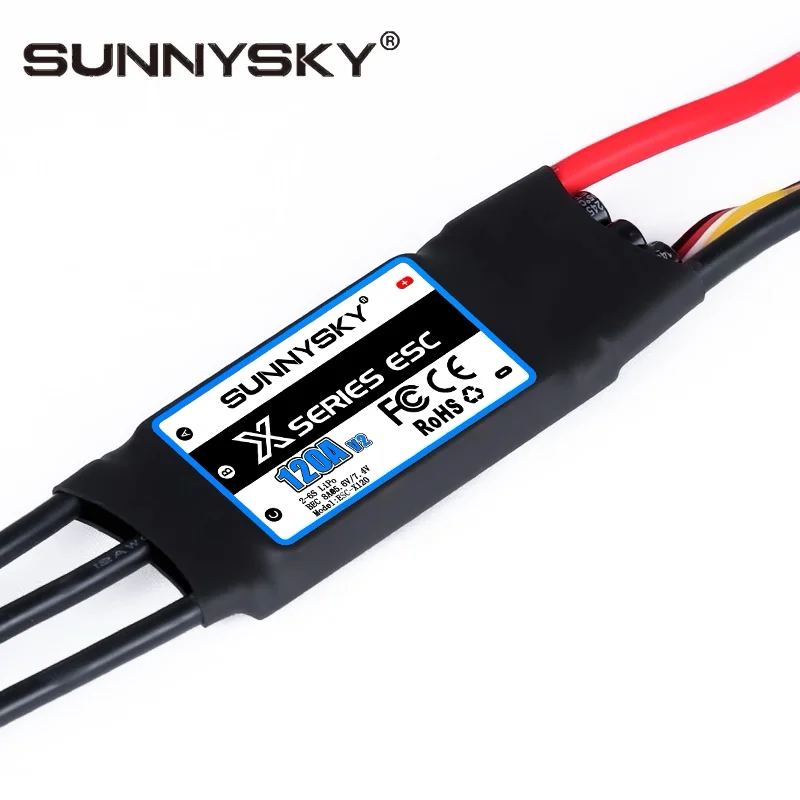 Sunnysky X120A V2 RC Airplane ESC, 120A Continuous 140A Peak with Adjustable SBEC for EDF Jet KT Foam Plane 3D Plane