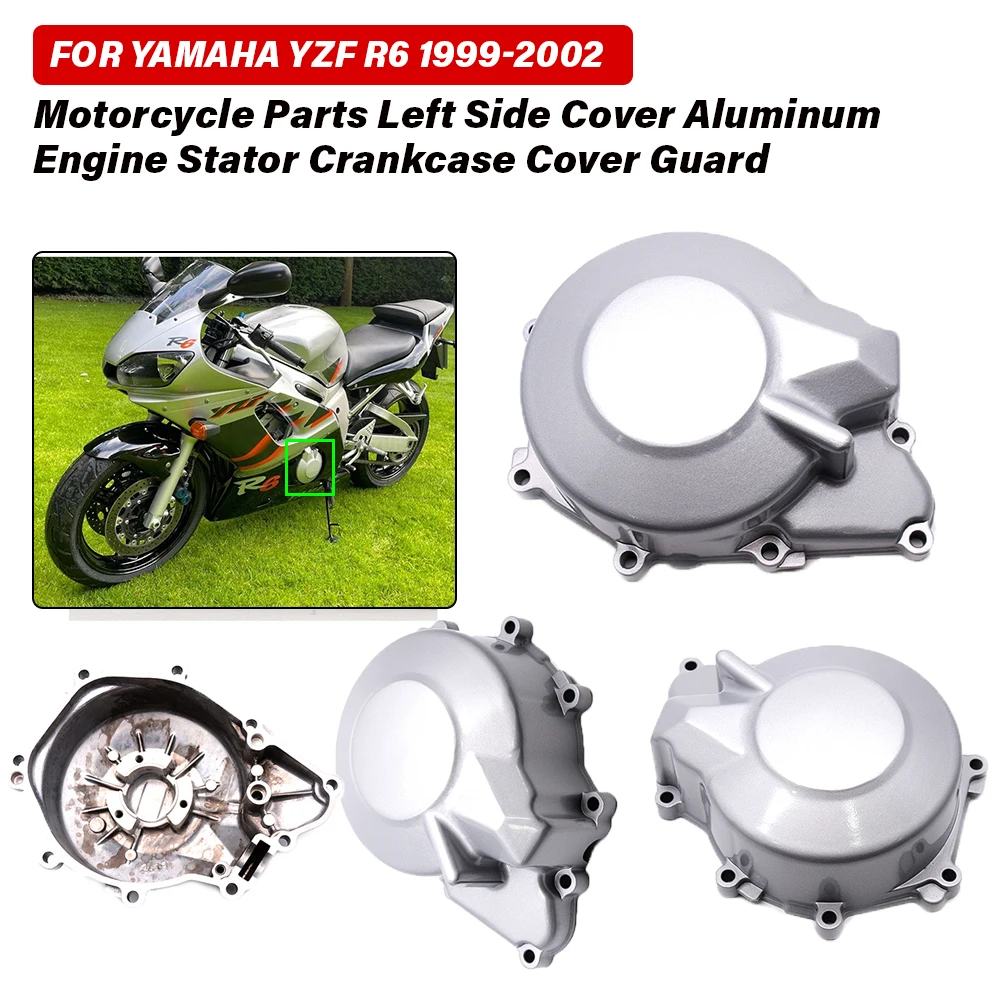 

Motorcycle Left Side Engine Crank Case Stator Cover For Yamaha YZF R6 1999-2002